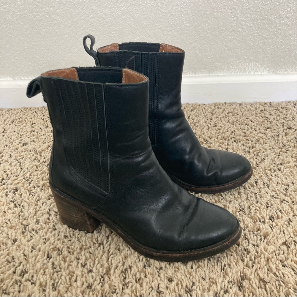 UGG Black Leather Ankle Boots